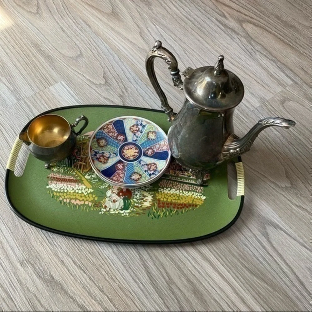 ✨VTG Antique Style Vintage Teapot Silver Plated England Tableware & tea cup 🍵